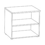 Dessin du rangement ouvert bas de 72 cm à une tablette