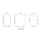 Schéma des formats de cloison acoustique : largeur 80, largeur 120 et modèle incliné