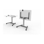 Bureau compact à plateau rabattable, position travail et position rangée