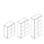Schéma des casiers de bureau 6, 8 et 10 portes