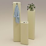 Colonnes acoustiques en feutre sable de trois hauteurs, avec crochet et chemise suspendue