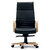 Fauteuil_direction_bois_métal_eco_cuir_noir