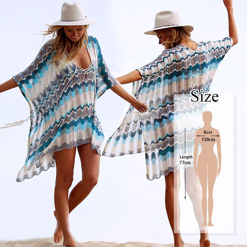 Robe-de-Plage-Crochet-grande-taille-Cover-up-Sarong-Kaftan-tunique-de-Plage-par-o-pour