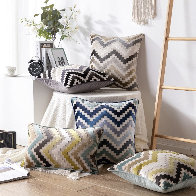 Housse-de-coussin-en-velours-doux-taie-d-oreiller-en-Zigzag-gris-caf-bleu-Durable-paisse