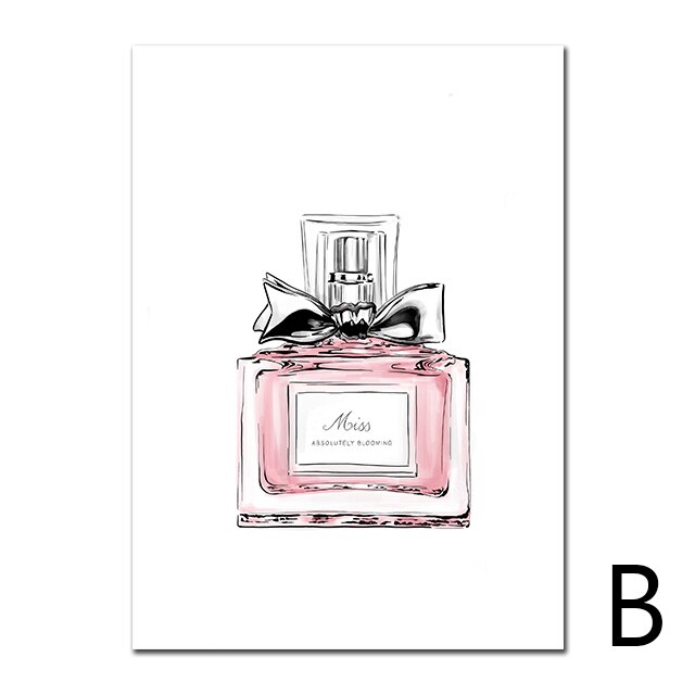 Peintures-abstraites-modernes-affiche-de-Vogue-parfum-toile-peinture-rose-images-murales-d-art-imprim-es