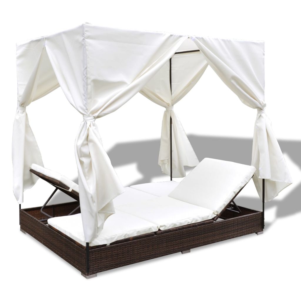 Double-chaise-longue-r-glable-avec-rideaux-blanc-cass-chaises-de-plage-de-lit-de-repos