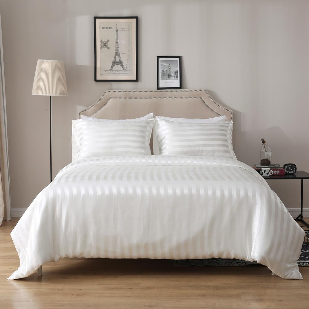 HTOOQ Parure de lit en satin de soie Twin XL 3 pièces, taie d'oreiller  douce et durable, drap plat et drap-housse, ensemble de draps de luxe pour  hôtel (Twin XL, vert foncé) 