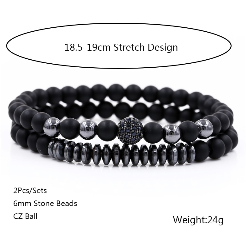 Bracelets-pierres-pour-homme-et-femme-micro-Pave-CZ-3-pi-ces-ensemble-breloques-perles-mates