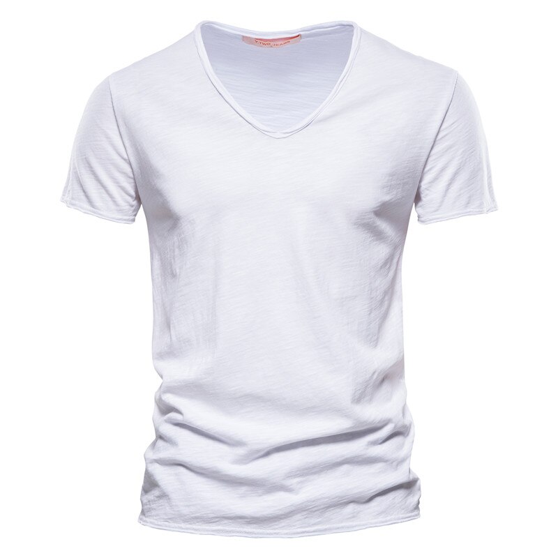 T-shirt-manches-courtes-et-col-en-v-pour-homme-haut-de-marque-de-qualit-100