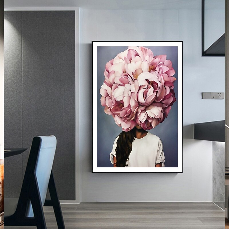 Toile-de-tableau-de-fleurs-abstrait-pour-femme-Art-d-coratif-affiches-et-imprim-s-d