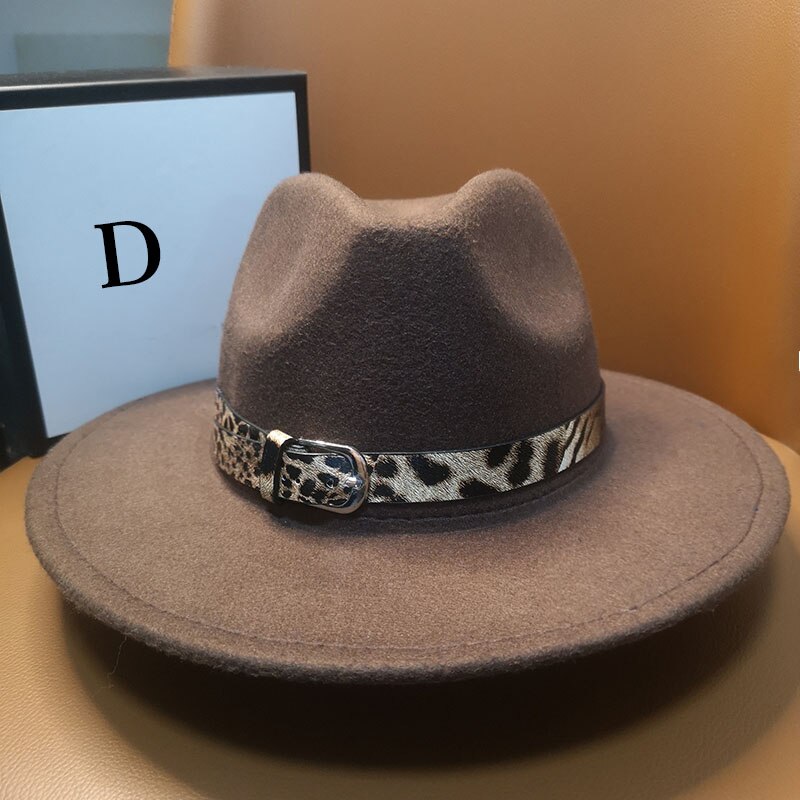 Chapeau-de-Cowboy-occidental-large-bord-pour-femmes-et-hommes-avec-ceinture-l-opard-casquette-Sombrero