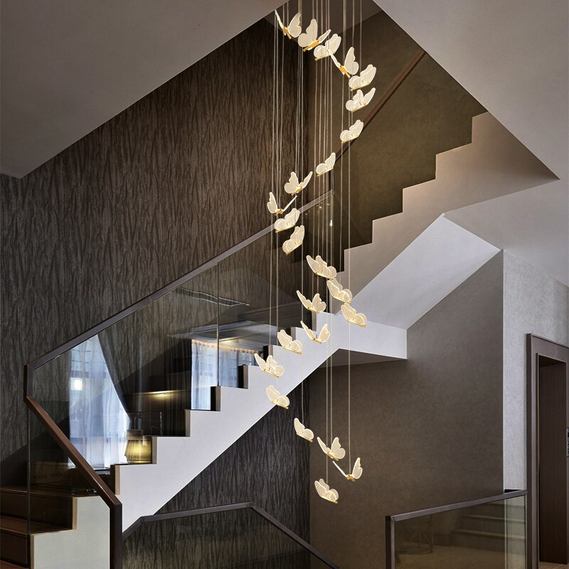 Suspension-lustre-pour-chelle-escalier-tournant-clairage-papillon-pour-escalier-Loft-Villa-Duplex-LED-lustre-pour