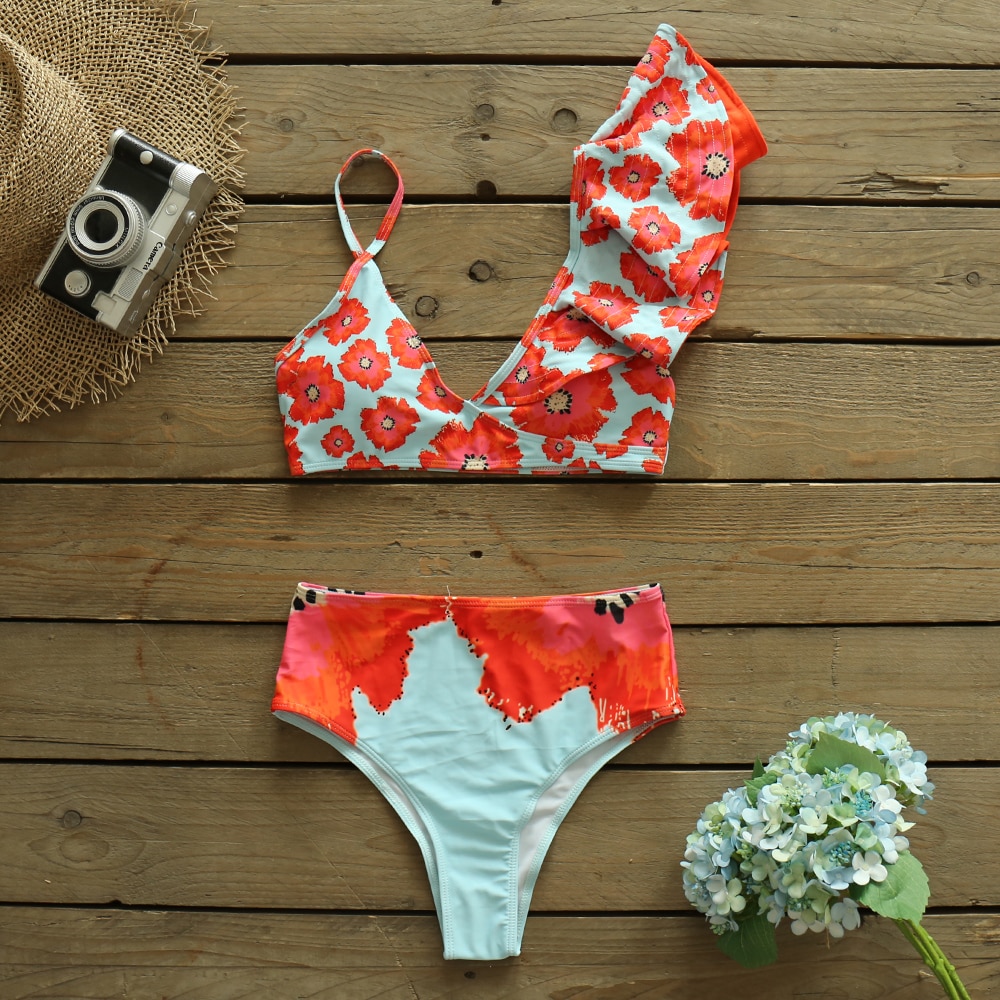 Maillot-de-Bain-volants-et-paules-d-nud-es-ensemble-deux-pi-ces-soutien-gorge-Push