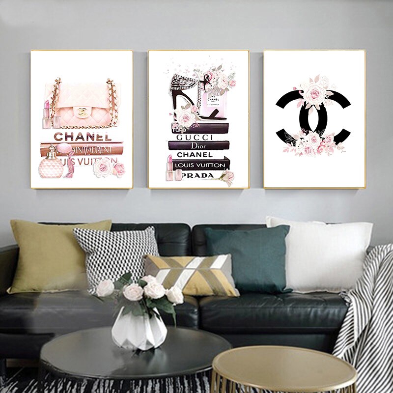 Toile-d-imprim-s-et-d-affiches-de-parfum-de-mode-de-luxe-sac-de-magazines