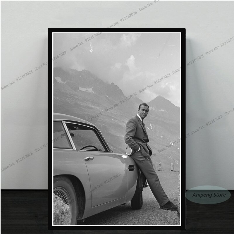 James-Bond-007-affiche-imprim-e-de-Sean-Connery-toile-d-art-de-film-classique-peinture