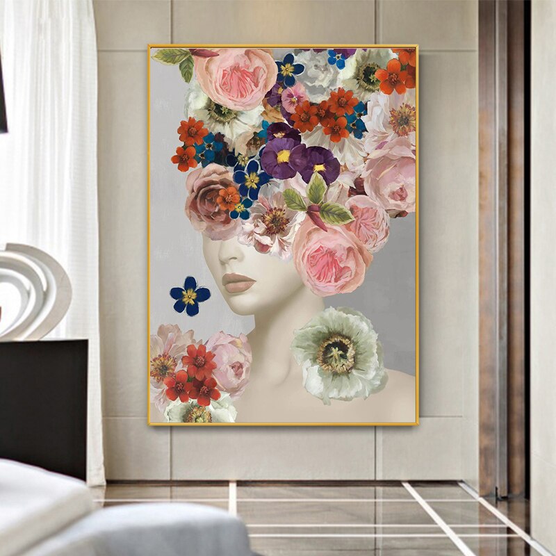 Toile-de-peinture-de-luxe-moderne-femme-belle-fleur-femme-nordique-affiches-murales-imprim-es-images