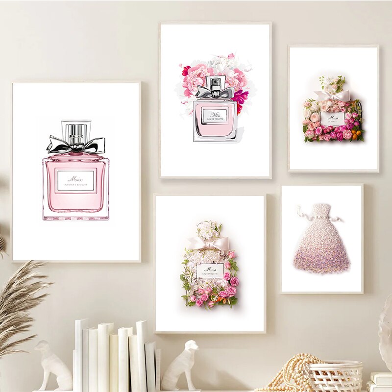 Affiches-et-imprim-s-de-bouteilles-de-fleurs-de-parfum-Blush-rose-la-mode-d-cor