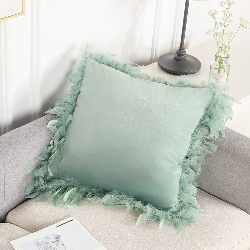 Housse-de-coussin-carr-e-en-velours-avec-plumes-d-coration-de-luxe-nouveaut-2020