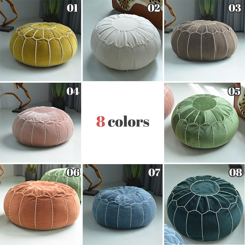 Pouf-en-velours-nordique-marocain-couleur-bonbon-broderie-artisanale-Style-japonais-Futon-cr-atif-Tatami-Pouf