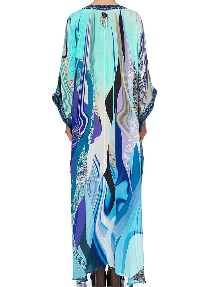 Fitshinling-Robe-longue-de-plage-pour-femmes-caftan-droit-fendu-style-boh-mien-surdimensionn-bleu-par