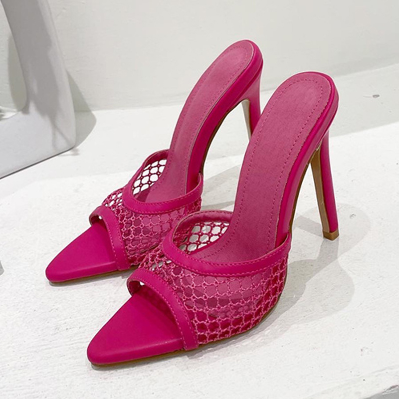 Escarpins-talons-hauts-et-fins-pour-femmes-pantoufles-en-maille-verte-la-mode-Mules-d-t
