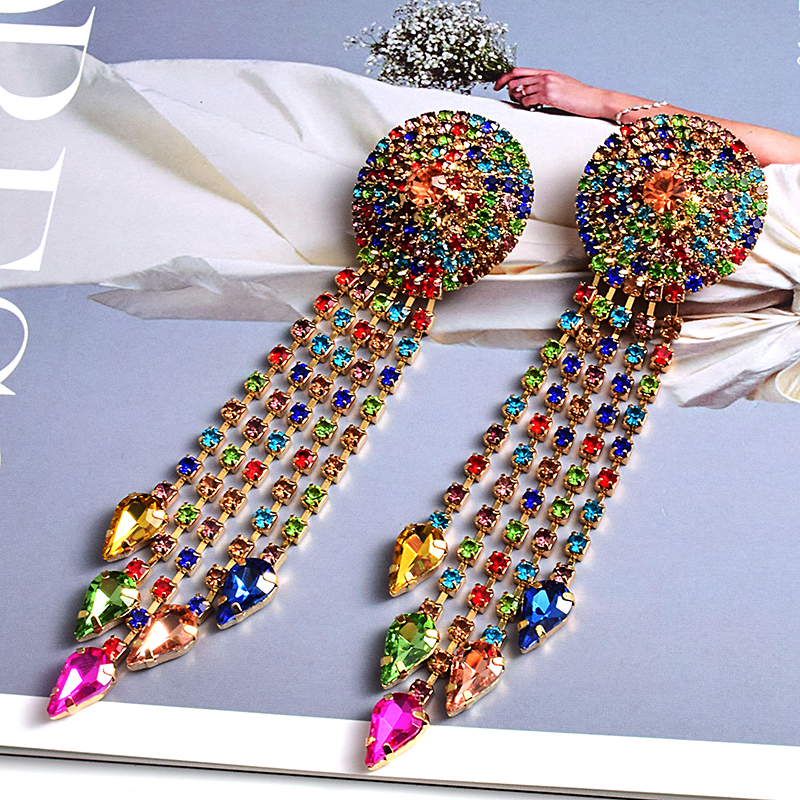 Boucles-d-oreilles-longues-en-cristal-color-pour-femmes-nouveau-Design-bijoux-de-luxe-de-haute