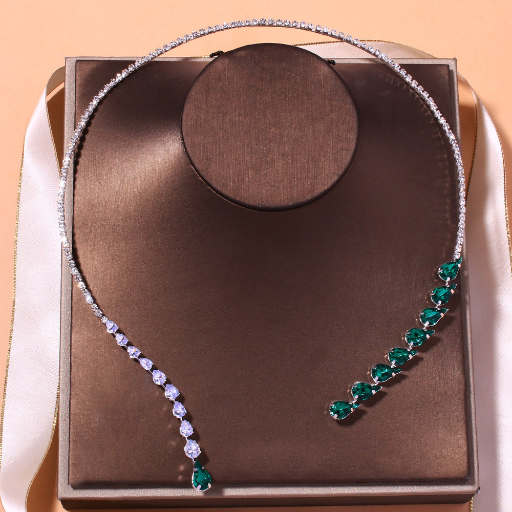 Collier-ras-du-cou-en-Zircon-vert-pour-femme-Vintage-goutte-d-eau-ouvert-bijoux-de