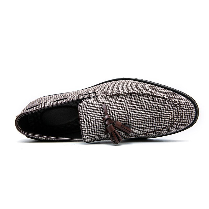 Mocassins-carreaux-bruns-pour-hommes-toile-avec-pompon-mode-Business-respirant-d-contract-livraison-gratuite