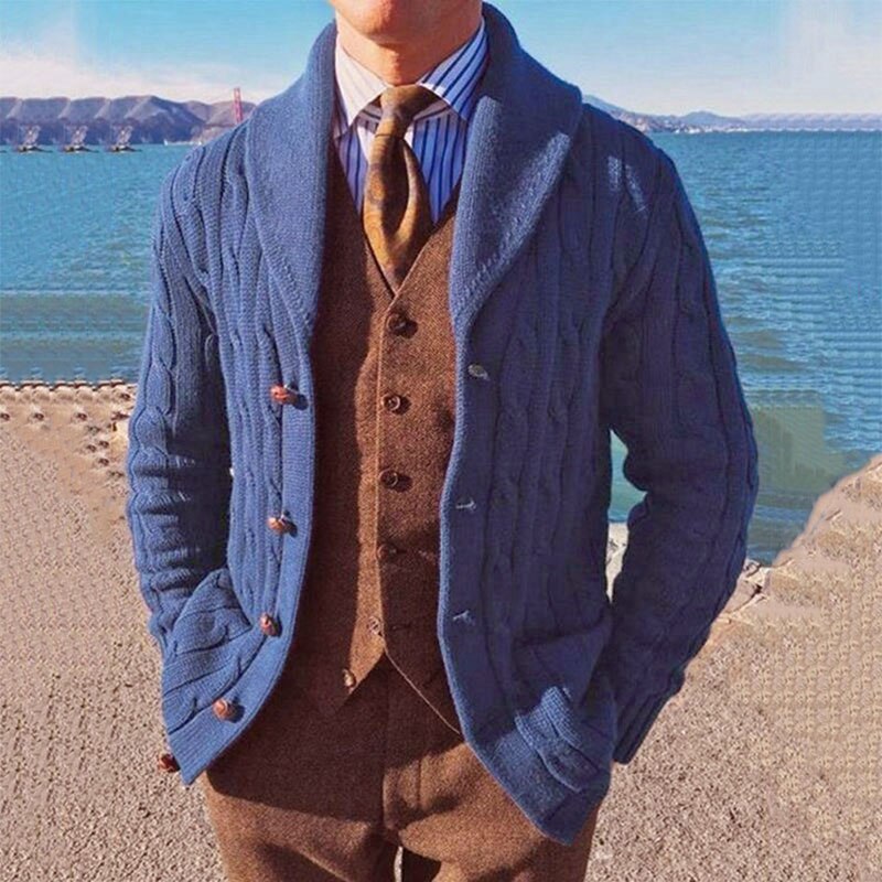 Pull-en-tricot-manches-longues-pour-hommes-chandail-bleu-d-contract-la-mode-haute-qualit