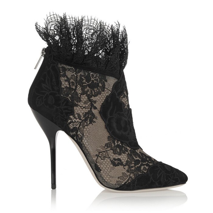 Bottines-Sexy-bout-pointu-pour-femmes-mode-britannique-de-luxe-en-dentelle-noire-talons-hauts-robe