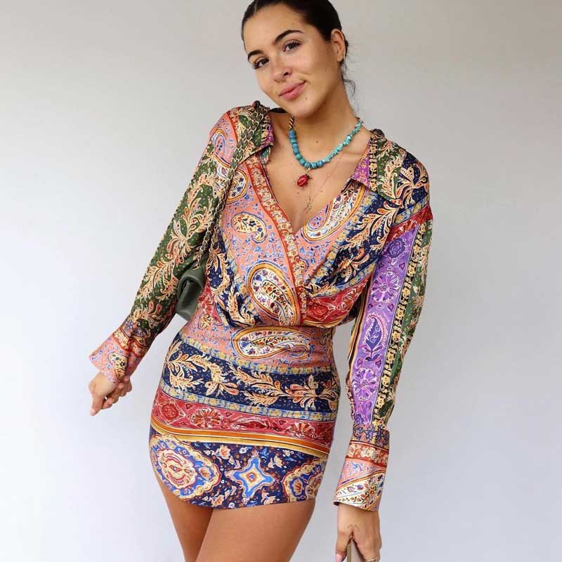 Robe-moulante-manches-longues-pour-femmes-tenue-de-soir-e-sexy-chic-col-en-v-printemps