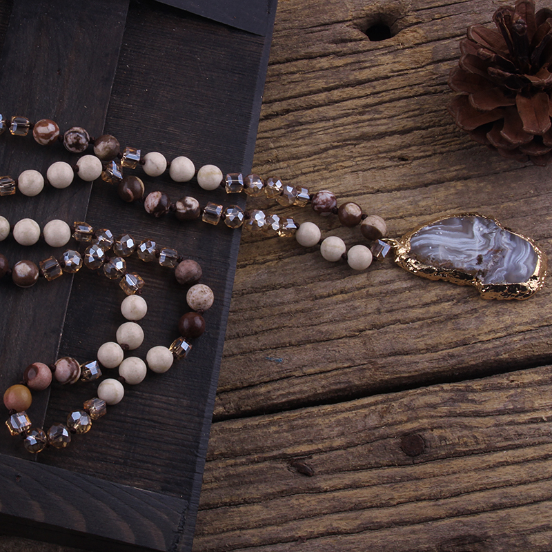 Bijoux-Tribal-boh-me-en-cristal-pierre-Long-nou-irr-gulier-Druzy-Stone-pendentif-colliers-pour