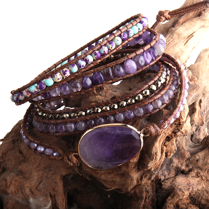 RH-Fashion-Handma-boh-me-bijoux-Boho-Bracelet-mixte-pierres-naturelles-charme-5-brins-envelopp-s