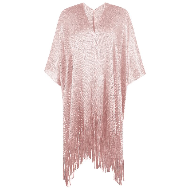 Cardigan-Kimono-en-maille-franges-tunique-tricot-e-brillante-ch-le-de-Protection-solaire-pour-femmes