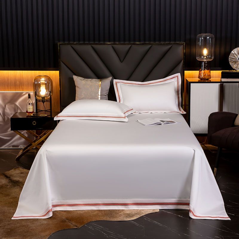 Drap-de-lit-plat-en-coton-gyptien-1000TC-taille-king-haut-de-gamme-couleur-unie-lit