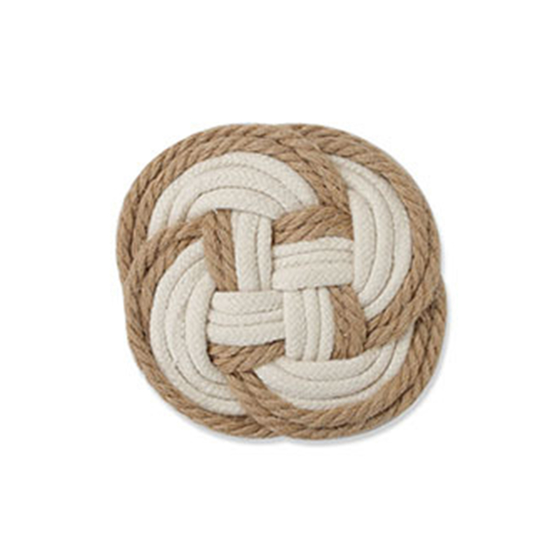 Coussin-de-tasse-fait-la-main-tapis-de-Table-en-Jute-tiss-en-fil-de-coton