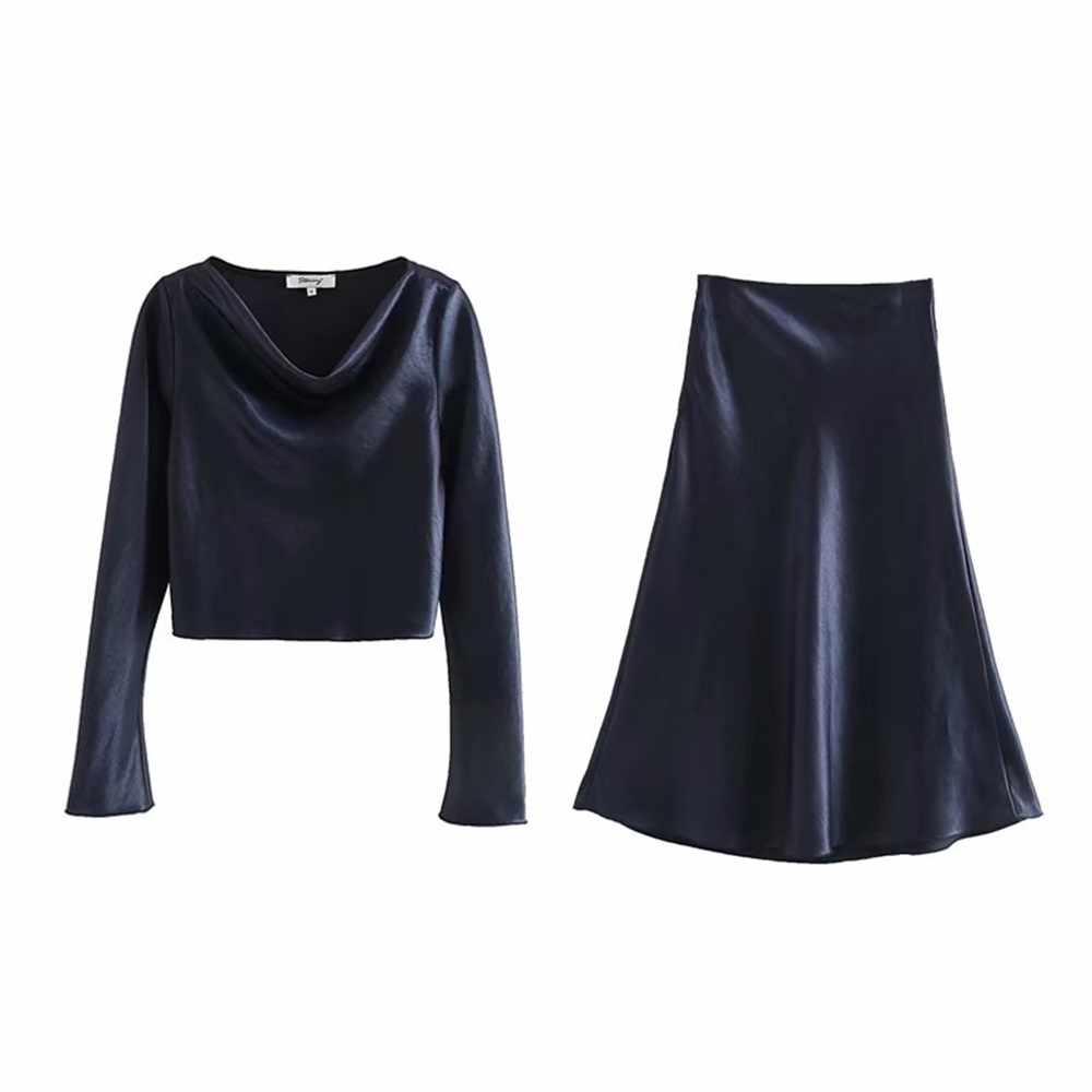 Ensemble-jupe-longue-en-Satin-col-oscillant-court-et-taille-haute-pour-femme-nouveaut-nouveaut-printemps