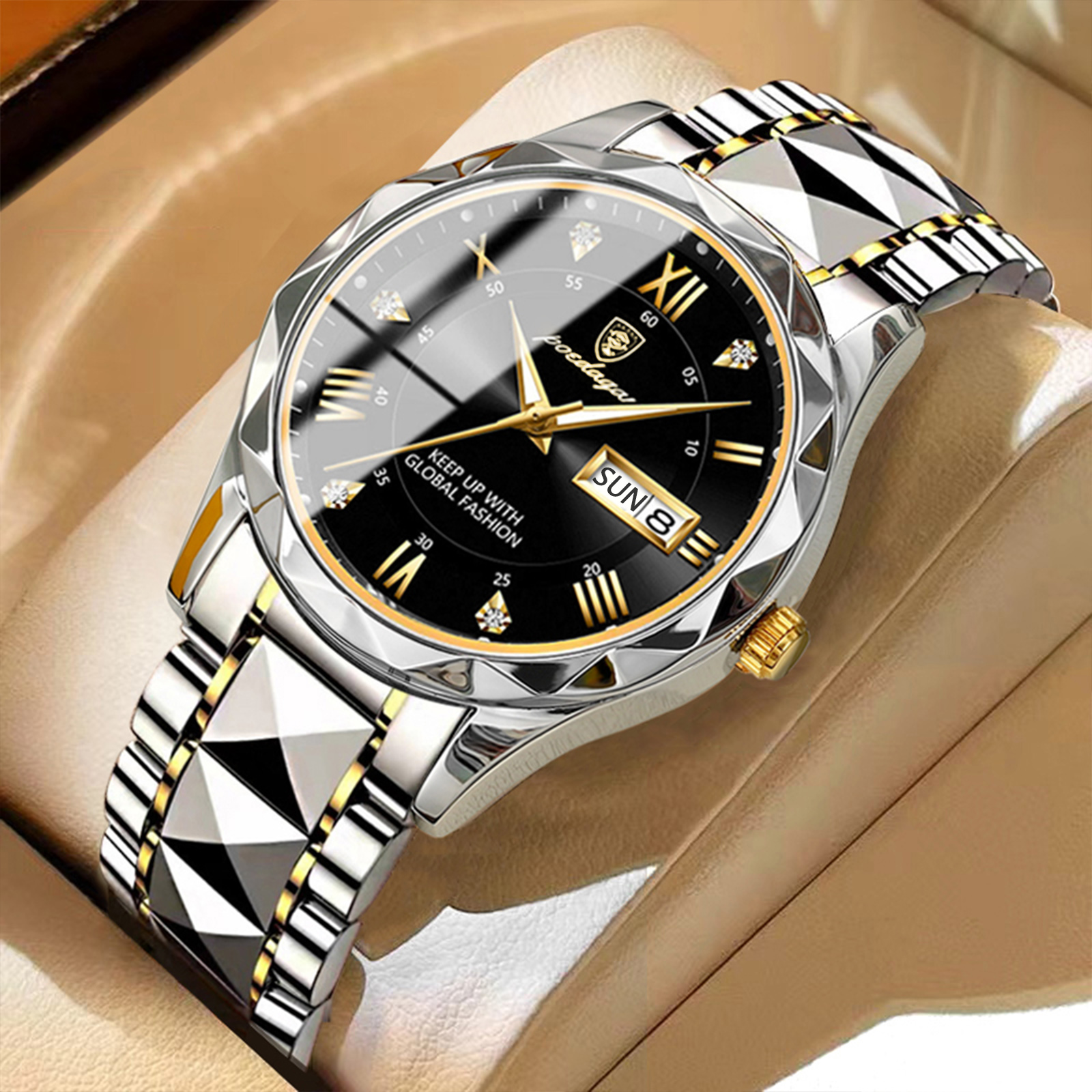 POEDAGAR-Montre-bracelet-de-luxe-en-acier-inoxydable-pour-homme-tanche-Shoous-date-semaine-quartz-marque