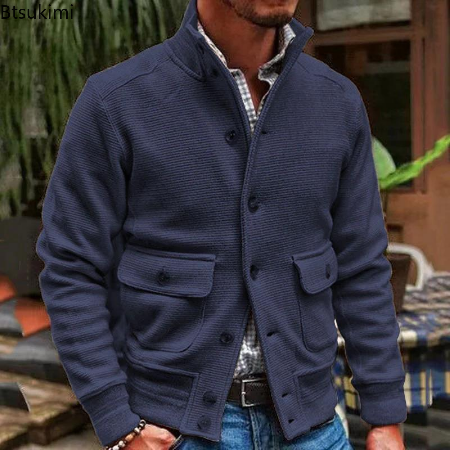 Veste-de-costume-simple-boutonnage-pour-homme-la-mode-d-contract-e-solide-col-montant-nouvelle