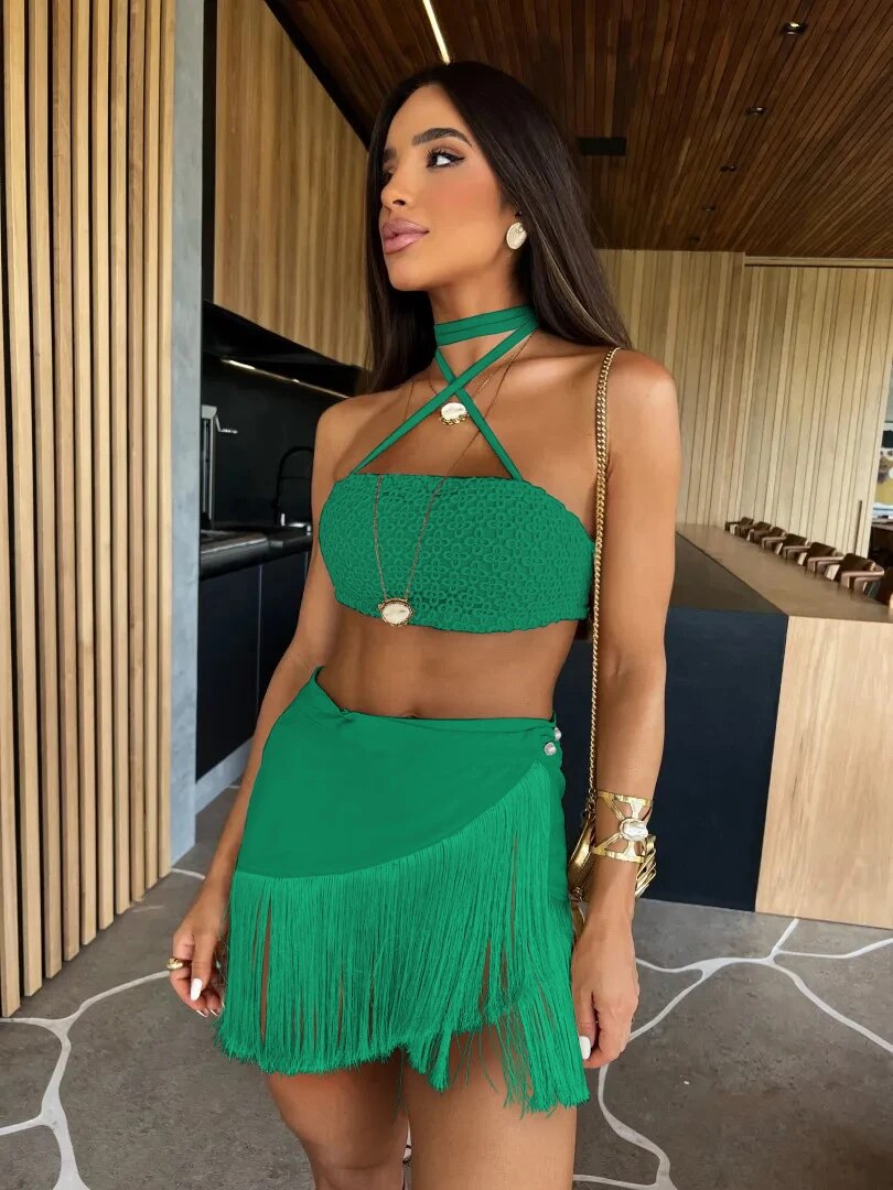 Mini-jupe-franges-en-dentelle-pour-femmes-sexy-deux-pi-ces-col-licou-soutien-gorge-imbib