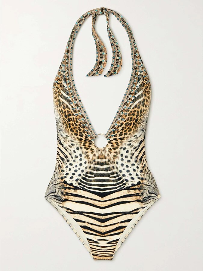 Maillot-de-bain-une-pi-ce-imprim-l-opard-pour-femme-col-licou-mode-vintage-dos