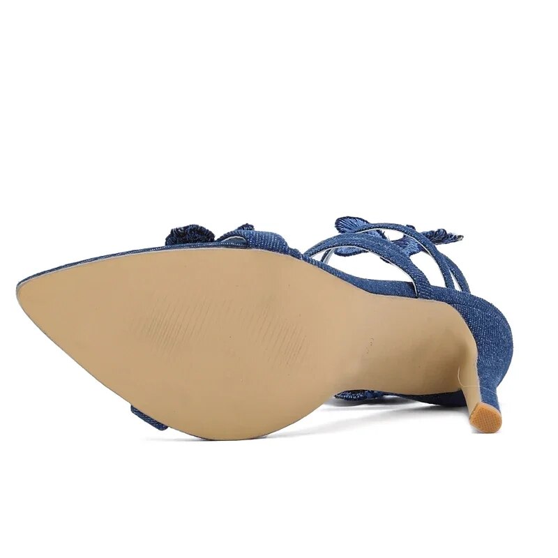 Eilyken-Sandales-talons-fins-pour-femme-chaussures-en-denim-sexy-n-ud-papillon-ajour-es-lani