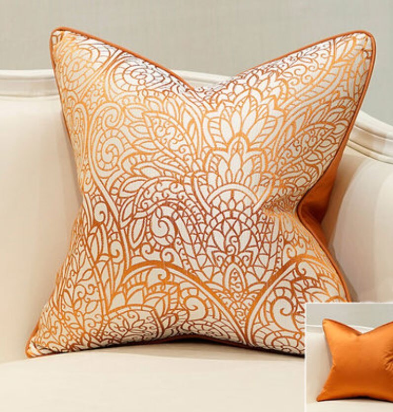 Oreiller-et-taie-d-almofadas-couleur-orange-Housse-de-coussin-mod-le-r-tro-design-moderne