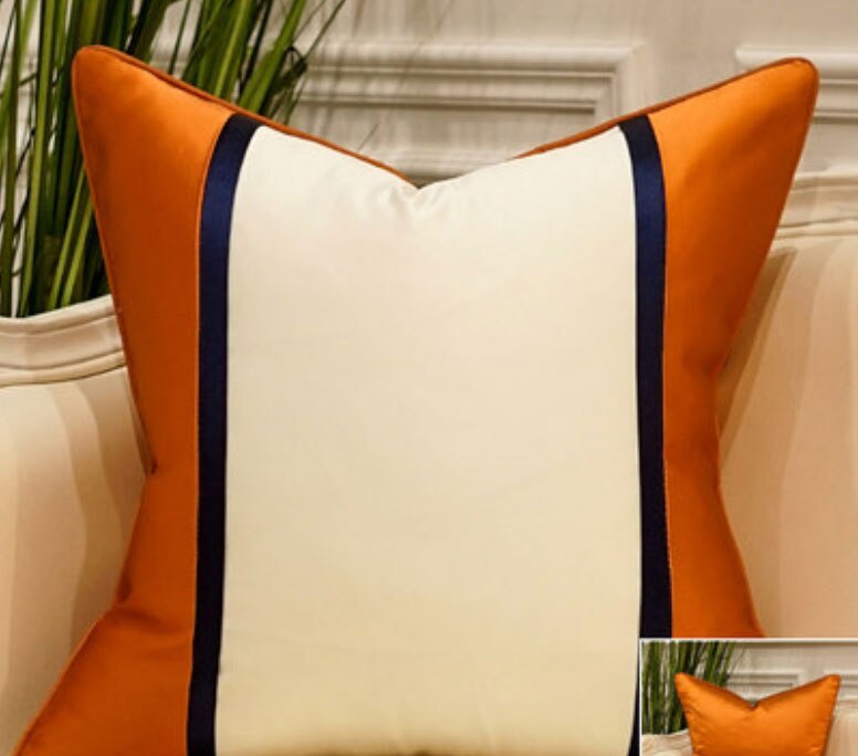 Oreiller-et-taie-d-almofadas-couleur-orange-Housse-de-coussin-mod-le-r-tro-design-moderne