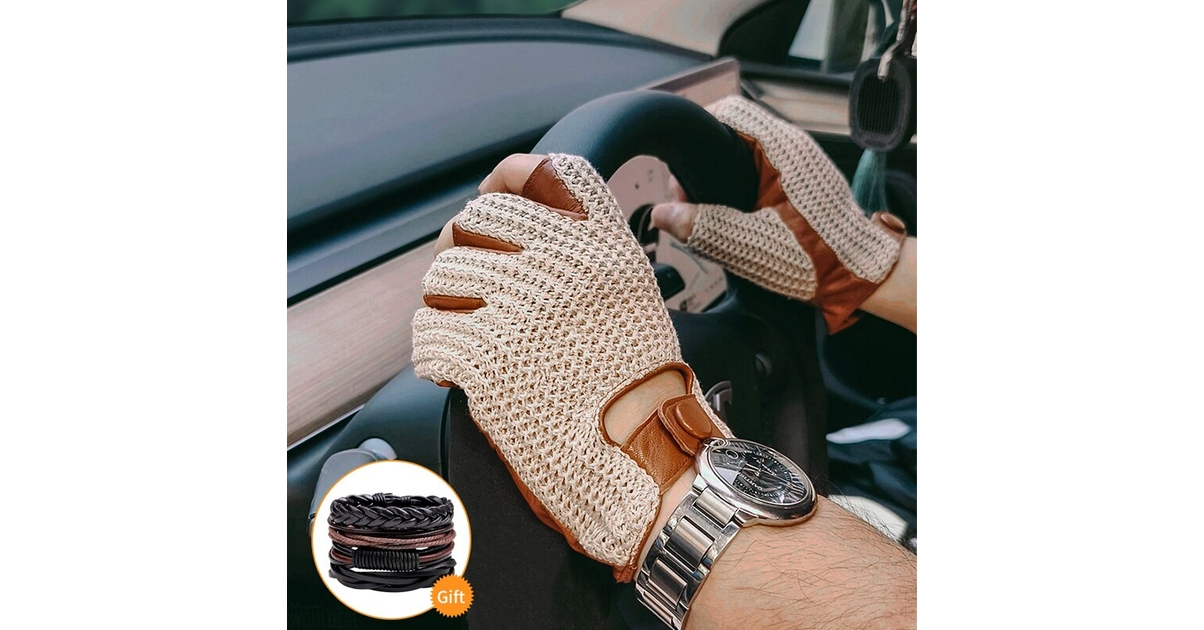 Gants Saranac Vintage Peau De Mouton Noirs - Taille Homme Petit, Pour Parachutisme Ou Moto