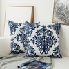 Housse-de-coussin-carr-e-brod-e-en-coton-toile-bleu-marine-blanche-motifs-g-om