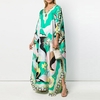 Robe-longue-manches-3-4-pour-femmes-imprim-Floral-ample-Maxi-surdimensionn-e-l-gante-robes
