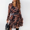 Dames-col-en-V-robe-florale-printemps-fleur-imprimer-manches-longues-lacets-volants-robe-en-mousseline