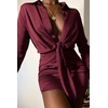 Col-en-v-doux-soie-Satin-robe-femmes-2021-printemps-manches-longues-recueillir-taille-cravate-noeud