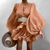 ZANZEA-Robe-de-soir-e-pour-femmes-l-gante-courte-style-boh-me-volants-couleur-unie